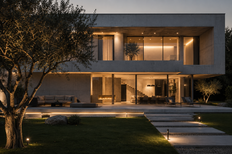 Progetto architettonico di villa contemporanea realizzato da NUOVATECA Architetture
